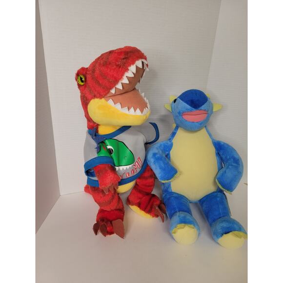 Build-A-Bear Workshop Red T-Rex Dinosaur and Blue Dragon Plush Stuffed Animals - Picture 3 of 10